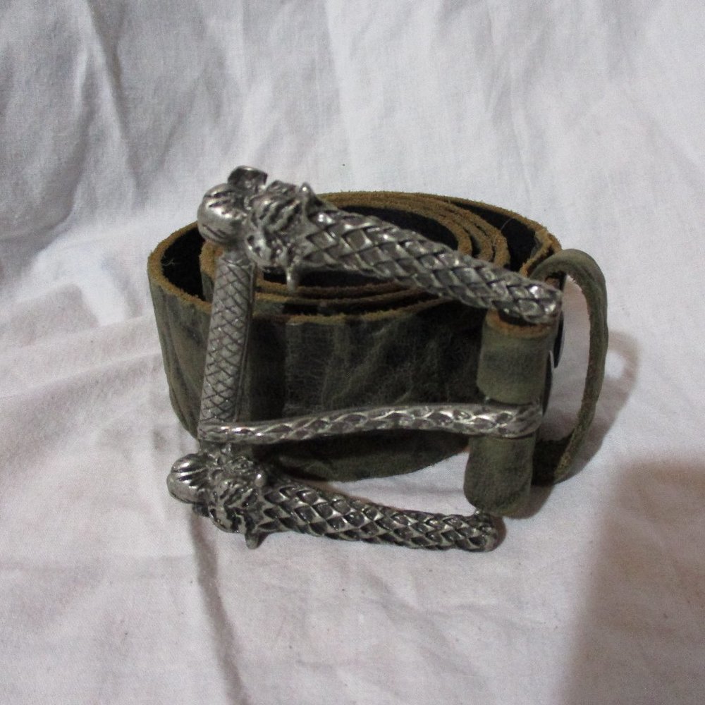 LENNY TURK NEW YORK Leather DRAGON Belt XL 110 Renaissance Faire